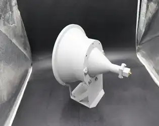What are the key electromagnetic parameters and physical dimensions to consider when designing the Conical Horn Lens Antenna?